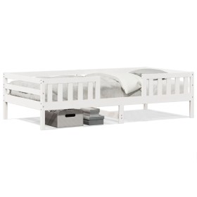 Solid white pine wood bed frame 80x200 cm by , Beds and slatted bases - Ref: Foro24-846977, Price: 130,99 €, Discount: %