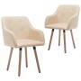 Dining chairs 2 units cream fabric by vidaXL, dining chairs - Ref: Foro24-322983, Price: 180,45 €, Discount: %