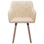 Dining chairs 2 units cream fabric by vidaXL, dining chairs - Ref: Foro24-322983, Price: 180,45 €, Discount: %