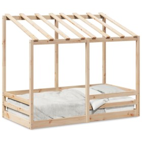 Solid pine wood children's bed 70x140 cm by , Beds and slatted bases - Ref: Foro24-847015, Price: 148,42 €, Discount: %