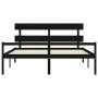 Double bed frame with black solid wood headboard by vidaXL, Beds and slatted bases - Ref: Foro24-3195370, Price: 157,82 €, Di...