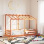 Children's bed with solid pine wood roof in brown, 90x190 cm. by , Beds and slatted bases - Ref: Foro24-847008, Price: 208,22...