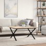 Solid pine wood and iron X-frame coffee table 90x90x45 cm by , Coffee table - Ref: Foro24-3282687, Price: 89,89 €, Discount: %