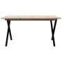 Solid pine wood and iron X-frame coffee table 90x90x45 cm by , Coffee table - Ref: Foro24-3282687, Price: 89,89 €, Discount: %