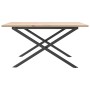 Solid pine wood and iron X-frame coffee table 90x90x45 cm by , Coffee table - Ref: Foro24-3282687, Price: 89,89 €, Discount: %