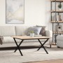 Solid pine wood and iron X-frame coffee table 80x80x45 cm by , Coffee table - Ref: Foro24-3282685, Price: 79,69 €, Discount: %