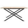 Solid pine wood and iron X-frame coffee table 80x80x45 cm by , Coffee table - Ref: Foro24-3282685, Price: 79,69 €, Discount: %