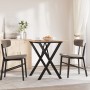 Dining table with solid pine wood and iron frame 70x70x75 cm by , Kitchen and dining tables - Ref: Foro24-3282693, Price: 74,...