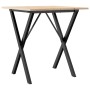 Dining table with solid pine wood and iron frame 70x70x75 cm by , Kitchen and dining tables - Ref: Foro24-3282693, Price: 74,...