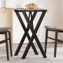 Dining table with X frame made of solid pine wood and iron, 50x50x75 cm. by , Kitchen and dining tables - Ref: Foro24-3282691...