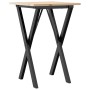 Dining table with X frame made of solid pine wood and iron, 50x50x75 cm. by , Kitchen and dining tables - Ref: Foro24-3282691...