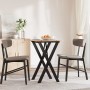 Dining table with X frame made of solid pine wood and iron, 50x50x75 cm. by , Kitchen and dining tables - Ref: Foro24-3282691...