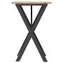 Dining table with X frame made of solid pine wood and iron, 50x50x75 cm. by , Kitchen and dining tables - Ref: Foro24-3282691...