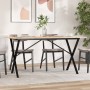 Dining table with X frame made of solid pine wood and iron, 140x80x75cm. by , Kitchen and dining tables - Ref: Foro24-3282698...