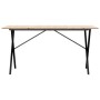 Dining table with X frame made of solid pine wood and iron, 140x80x75cm. by , Kitchen and dining tables - Ref: Foro24-3282698...