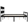 Double bed frame with black solid wood headboard by vidaXL, Beds and slatted bases - Ref: Foro24-3195370, Price: 157,82 €, Di...