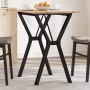 Dining table with solid pine wood and iron frame, 80x50x75 cm. by , Kitchen and dining tables - Ref: Foro24-3282716, Price: 8...