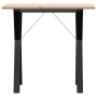 Dining table with solid pine wood and iron frame, 80x50x75 cm. by , Kitchen and dining tables - Ref: Foro24-3282716, Price: 8...