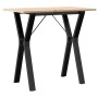 Dining table with solid pine wood and iron frame, 80x50x75 cm. by , Kitchen and dining tables - Ref: Foro24-3282716, Price: 8...