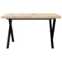 Center table with X frame made of solid pine wood and iron, measuring 70x70x40.5cm. by , Coffee table - Ref: Foro24-3282749, ...