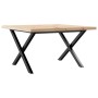 Center table with X frame made of solid pine wood and iron, measuring 70x70x40.5cm. by , Coffee table - Ref: Foro24-3282749, ...