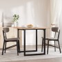 Dining table with solid pine wood frame and iron, 90x90x75.5 cm by , Kitchen and dining tables - Ref: Foro24-3282740, Price: ...