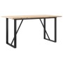 Dining table with solid pine wood frame and iron, measuring 140x80x75.5 cm. by , Kitchen and dining tables - Ref: Foro24-3282...