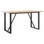 Dining table with solid pine wood frame and iron, measuring 140x80x75.5 cm. by , Kitchen and dining tables - Ref: Foro24-3282...