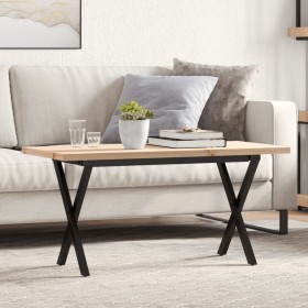 Solid pine wood and iron frame coffee table, 100x50x45.5 cm by , Coffee table - Ref: Foro24-3282754, Price: 77,99 €, Discount: %