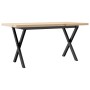 Solid pine wood and iron frame coffee table, 100x50x45.5 cm by , Coffee table - Ref: Foro24-3282754, Price: 77,84 €, Discount: %