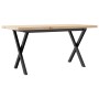 Solid pine wood and iron frame coffee table, 100x50x45.5 cm by , Coffee table - Ref: Foro24-3282754, Price: 77,84 €, Discount: %