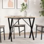 Dining table with solid pine wood and iron frame 100x50x75.5 cm by , Kitchen and dining tables - Ref: Foro24-3282763, Price: ...