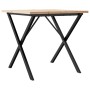 Dining table with solid pine wood and iron frame 80x80x75.5 cm by , Kitchen and dining tables - Ref: Foro24-3282761, Price: 9...