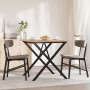 Dining table with solid pine wood and iron frame 80x80x75.5 cm by , Kitchen and dining tables - Ref: Foro24-3282761, Price: 9...