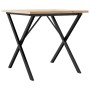 Dining table with solid pine wood and iron frame 80x80x75.5 cm by , Kitchen and dining tables - Ref: Foro24-3282761, Price: 9...