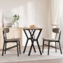 Dining table with solid pine wood and iron frame, 60x60x75.5 cm. by , Kitchen and dining tables - Ref: Foro24-3282780, Price:...