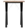 Dining table with solid pine wood and iron frame, 60x60x75.5 cm. by , Kitchen and dining tables - Ref: Foro24-3282780, Price:...