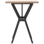 Dining table with solid pine wood and iron frame, 60x60x75.5 cm. by , Kitchen and dining tables - Ref: Foro24-3282780, Price:...