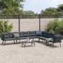 Garden bench with 5-piece cushions, steel frame with black powder coating. by , Garden sets - Ref: Foro24-3283712, Price: 515...