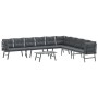 Garden bench with 5-piece cushions, steel frame with black powder coating. by , Garden sets - Ref: Foro24-3283712, Price: 515...