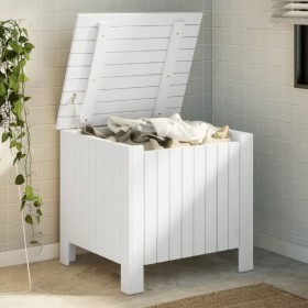 Storage box with lid FROG solid white wood 60x49x54 cm by , Storage trunks - Ref: Foro24-4002328, Price: 81,59 €, Discount: %