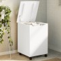 Laundry basket with wheels FROG white pine wood 45x45x64 cm by , Laundry baskets - Ref: Foro24-4002342, Price: 83,08 €, Disco...