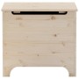 Solid pine wood storage box with lid in the shape of a frog, measuring 60x49x54 cm. by , Storage trunks - Ref: Foro24-4002335...