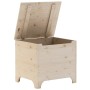 Solid pine wood storage box with lid in the shape of a frog, measuring 60x49x54 cm. by , Storage trunks - Ref: Foro24-4002335...