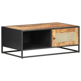 Rough mango wood and natural cane coffee table 90x50x35cm by vidaXL, Coffee table - Ref: Foro24-323143, Price: 175,40 €, Disc...