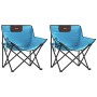 Folding camping chairs with pocket, 2 units light blue by , Garden chairs - Ref: Foro24-366553, Price: 55,21 €, Discount: %