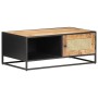 Rough mango wood and natural cane coffee table 90x50x35cm by vidaXL, Coffee table - Ref: Foro24-323143, Price: 170,99 €, Disc...