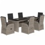 Garden dining set 7 pieces and gray synthetic rattan cushions by , Garden sets - Ref: Foro24-3277599, Price: 1,00 €, Discount: %