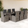 Garden dining set 9 pieces and gray synthetic rattan cushions by , Garden sets - Ref: Foro24-3277600, Price: 1,00 €, Discount: %