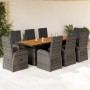 Garden dining set 9 pieces and gray synthetic rattan cushions by , Garden sets - Ref: Foro24-3277614, Price: 1,00 €, Discount: %